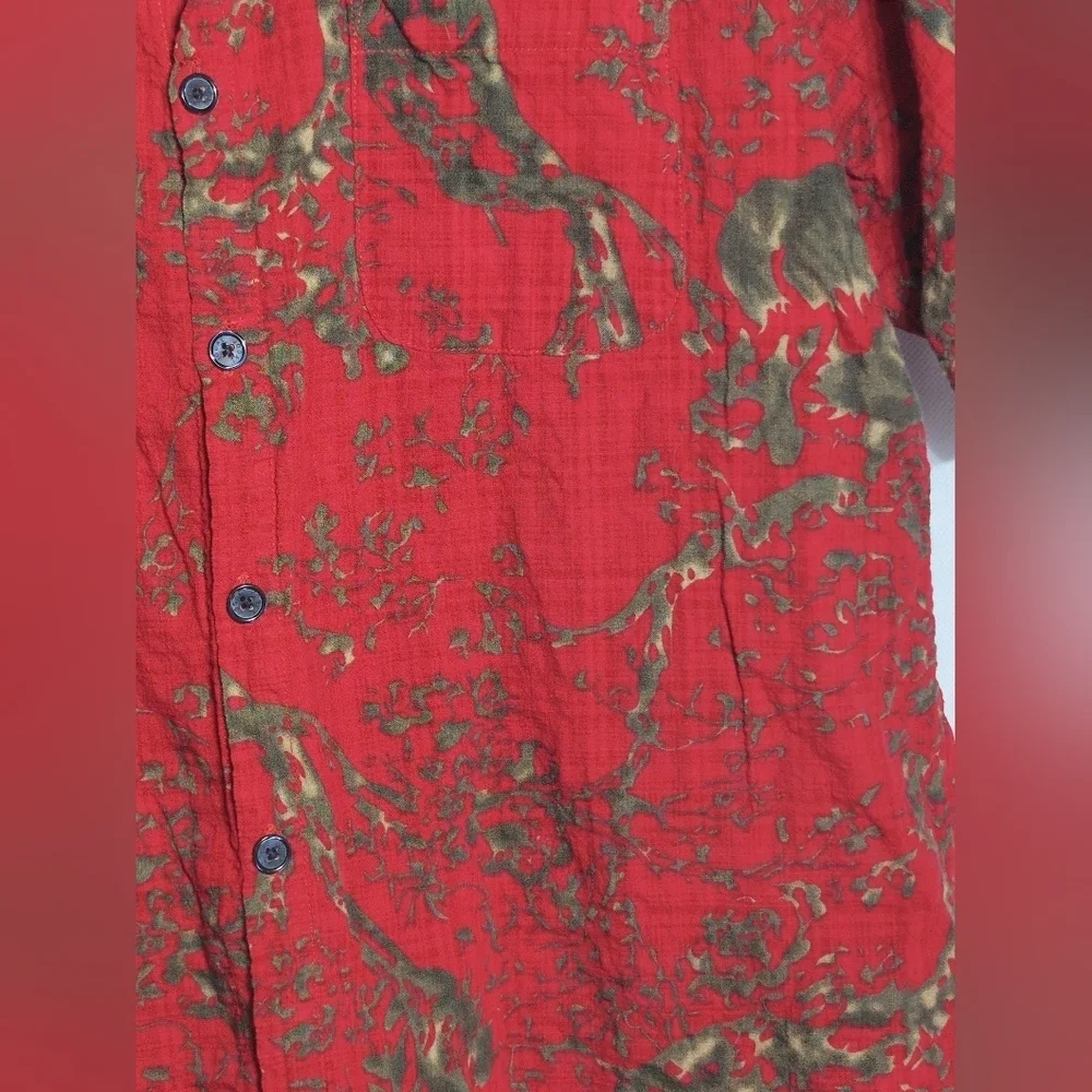 Jogal Red and Green Hawaiian Casual Shirt Sz L - Picture 4 of 6